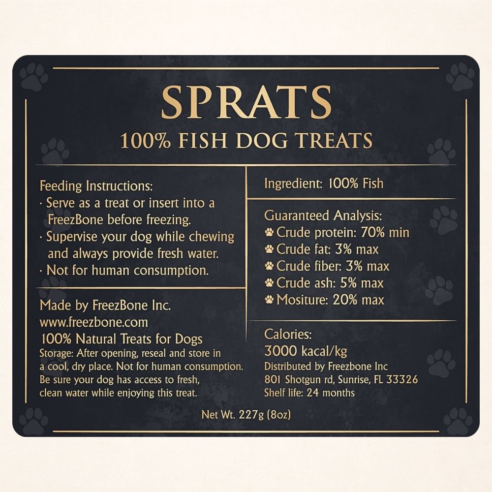 AUCTION ONLY - Freezbone Sprats - 1 single ingredient