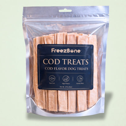 Freezbone Cod Dog Treats – Made with Real Cod (Value Size 8 oz)