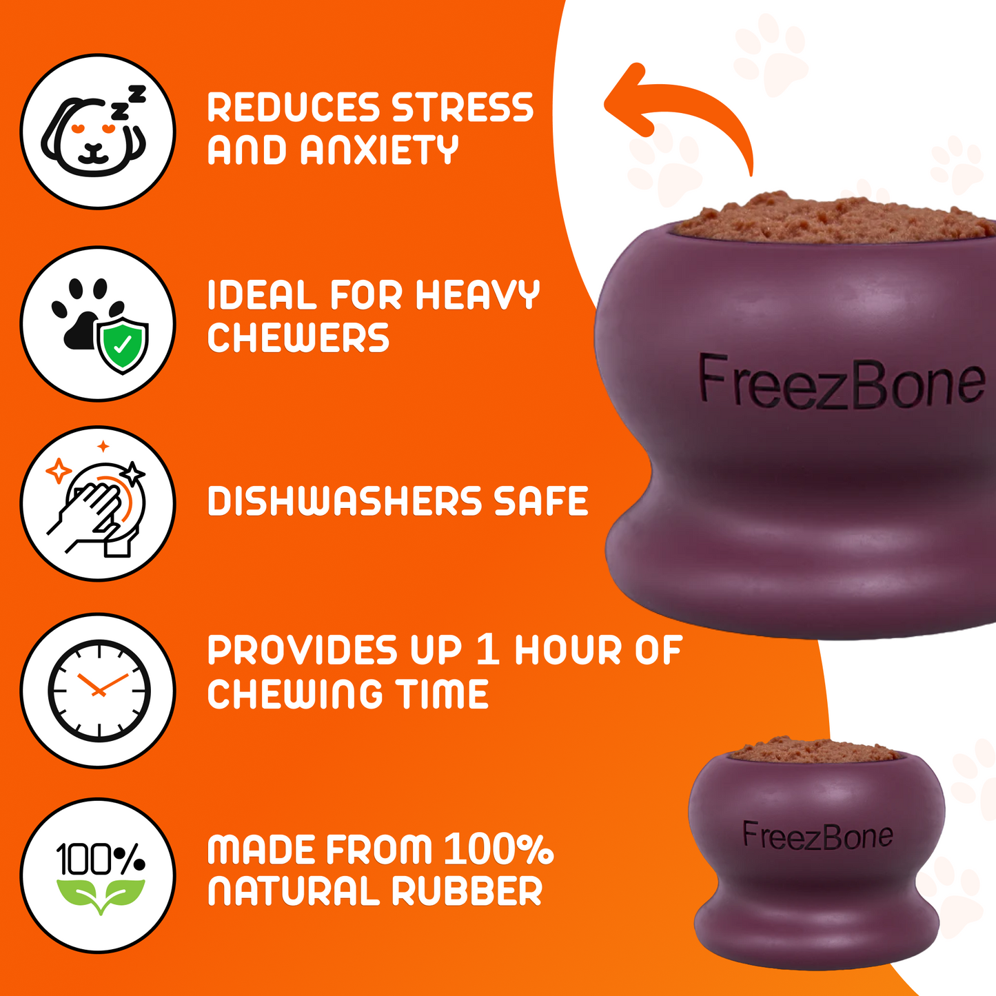 Freezball - Durable Fillable Dog Chew Bone