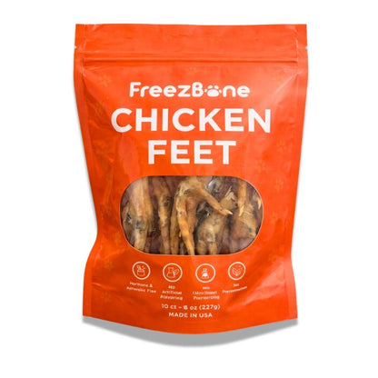 Freezbone Whole Chicken Feet Dental Treats for Dogs - Human Grade - Single Ingredient