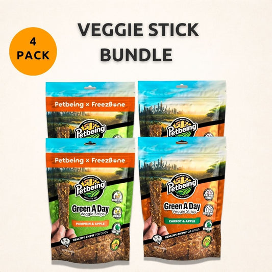 Freezbone Veggie Stick Bundle (4/pack: Carrot - Pumpkin - Apple mix)