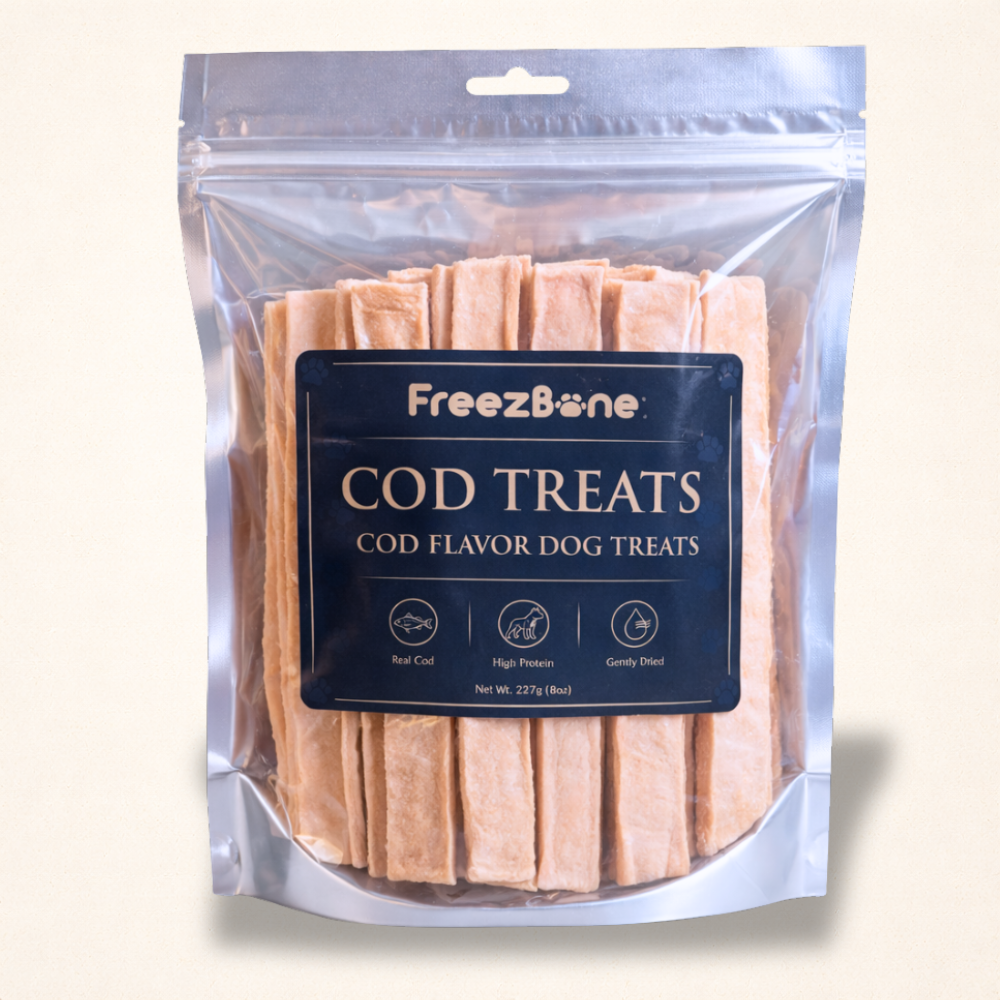 Freezbone Freezbone Cod Dog Treats – Made with Real Cod (Value Size 8 oz)