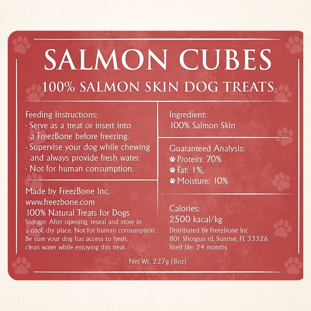 AUCTION ONLY - Freezbone Salmon Skin Cubes Dog Treats