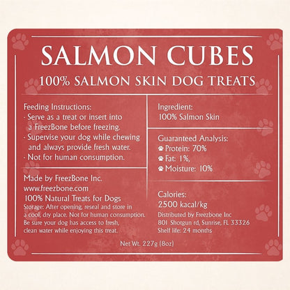 AUCTION ONLY - Freezbone Salmon Skin Cubes Dog Treats