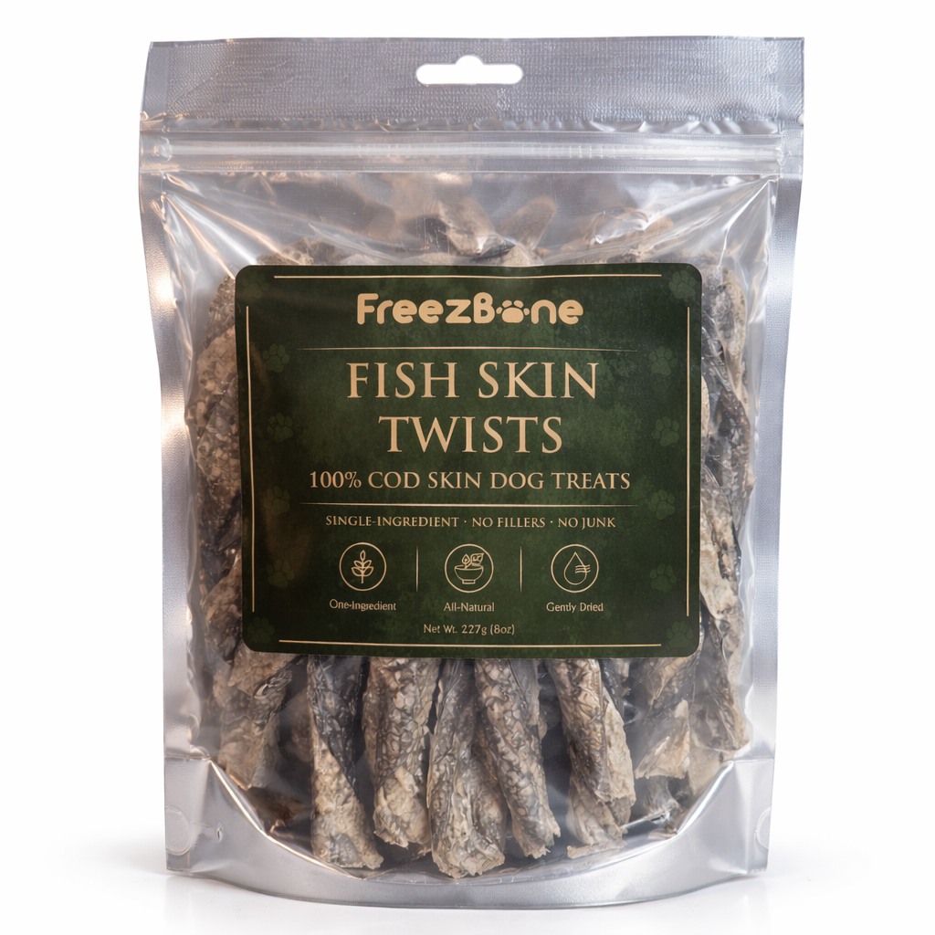 Fish Skin Twists – 100% Cod Skin Dog Treats (8 oz)
