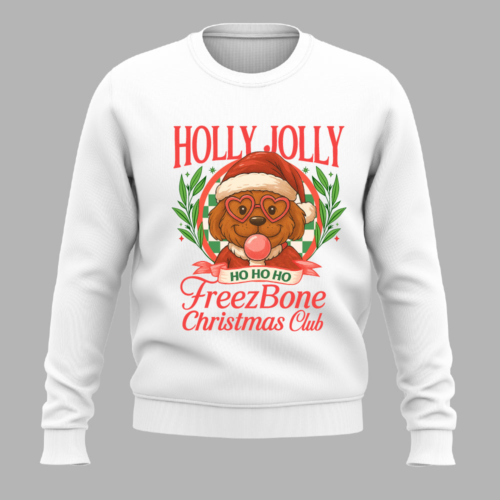 Holly Jolly FreezBone Christmas Club White Sweatshirt