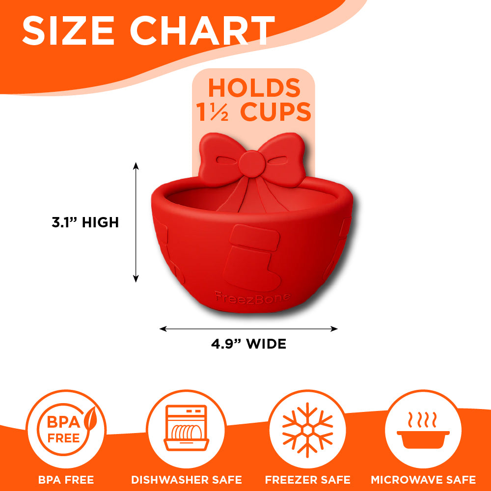 FreezBow Dog– Holiday Lickable Enrichment Toy