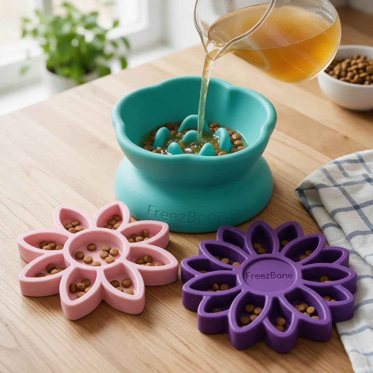 Flower Bundle filled with broth + kibble