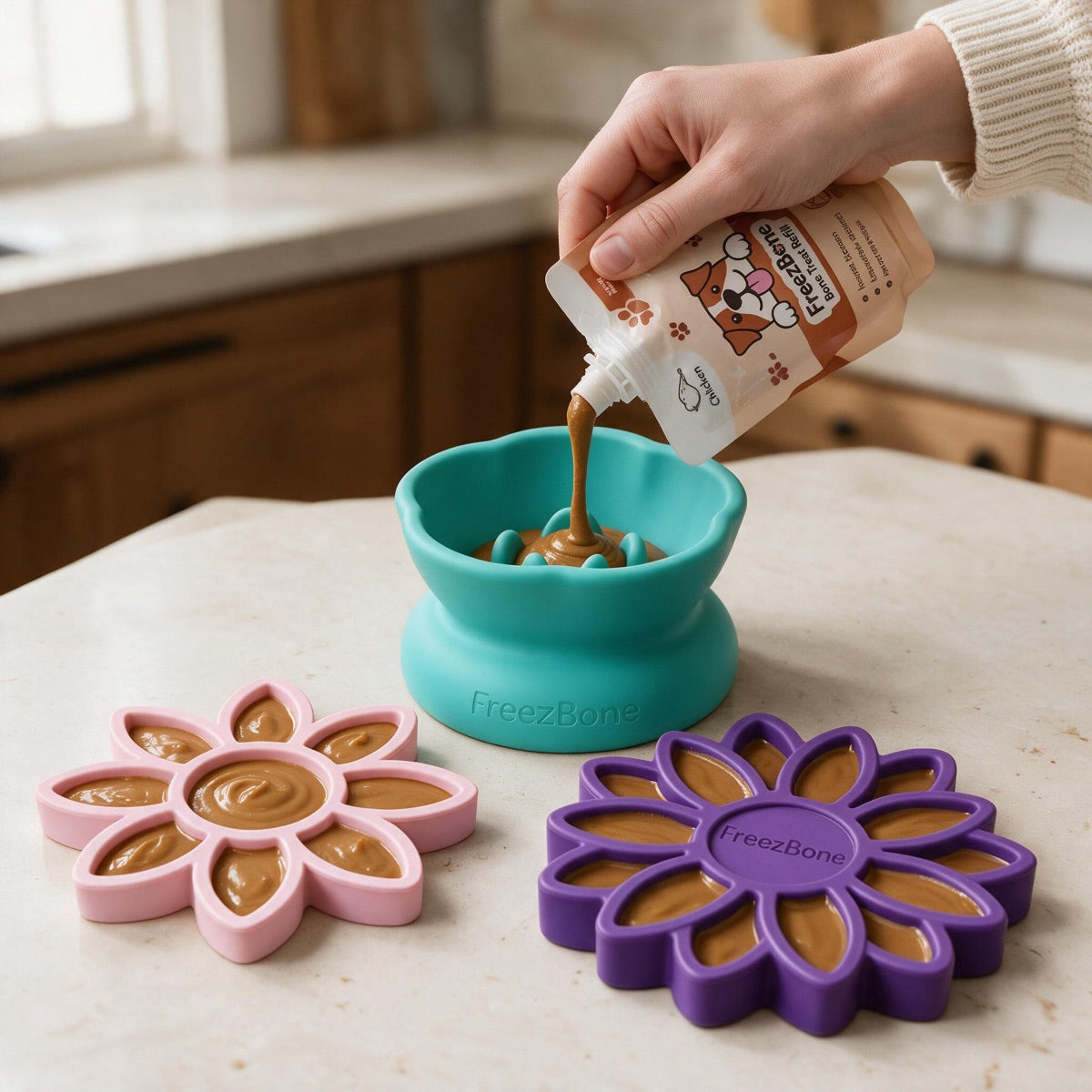 Filling a Flower Bundle with a soft treat