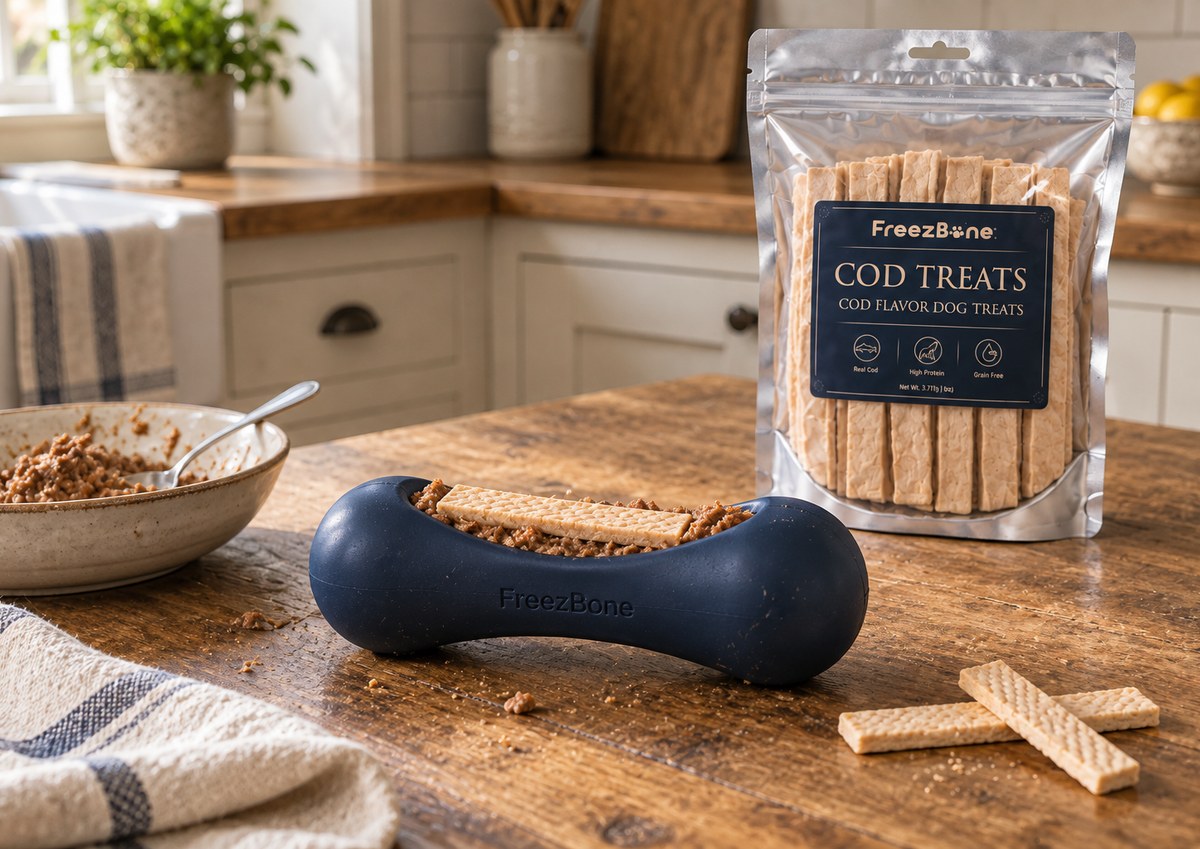 Cod Dog Treats in a Freezstick