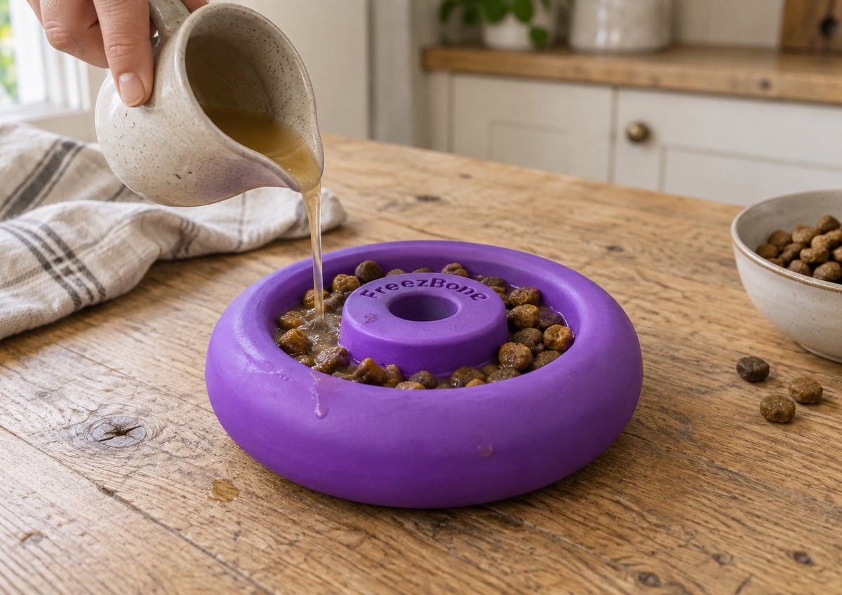 Freez Doughnut  filled with broth + kibble