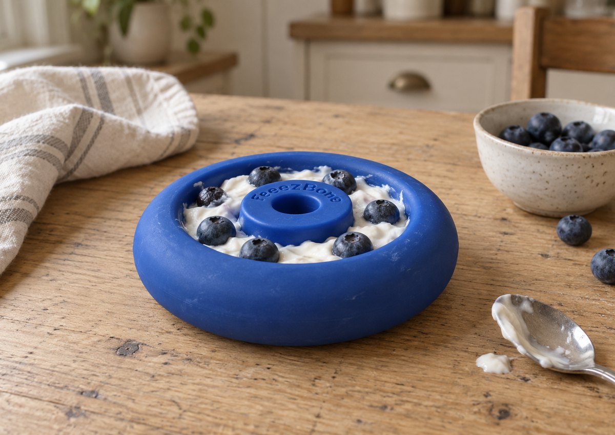 Freez Doughnut  filled with yogurt + blueberries