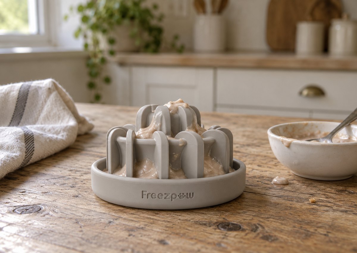 FreezDrip filled with lickable treat