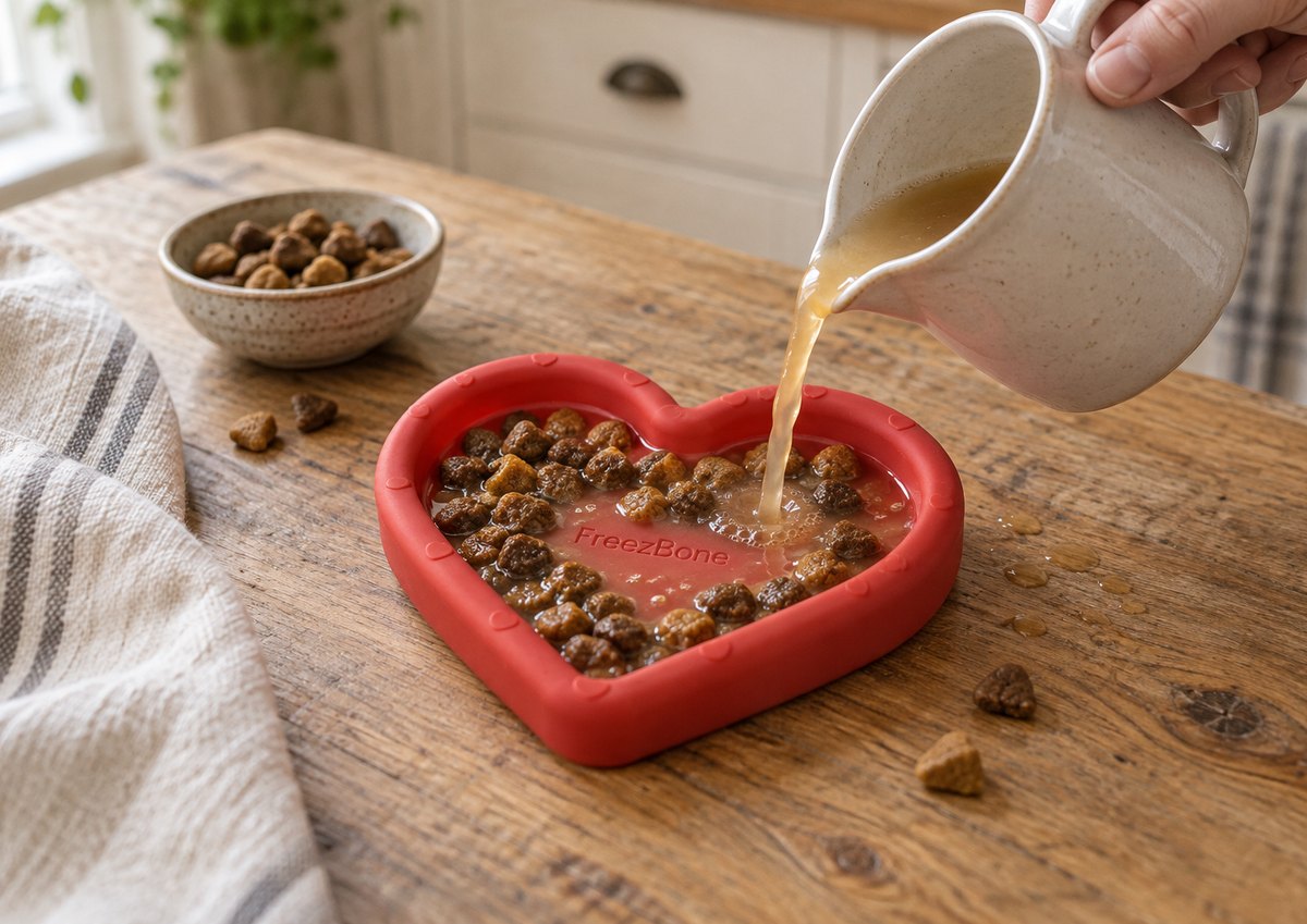 FreezHeart  filled with broth + kibble
