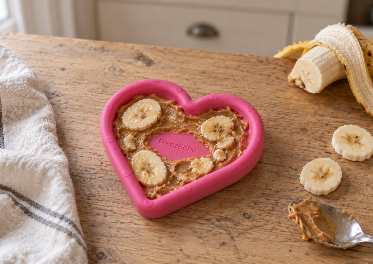 FreezHeart  filled with peanut butter + banana