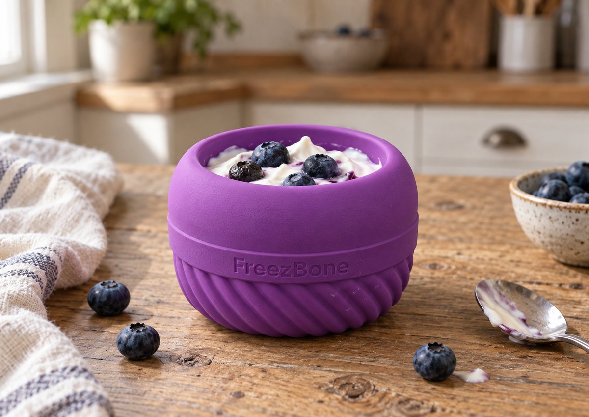 FreezJumbo™  filled with yogurt + blueberries