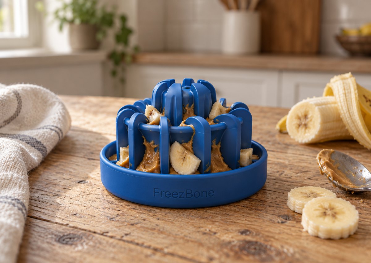 FreezLava filled with peanut butter + banana