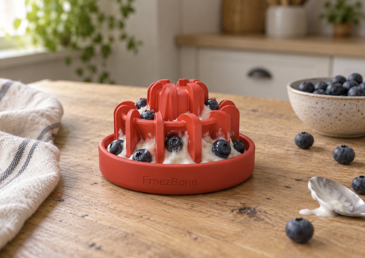 FreezLava filled with yogurt + blueberries