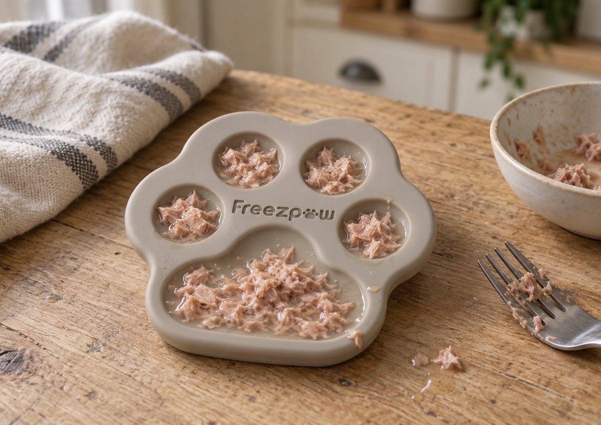 Freezpaw filled with tuna + water