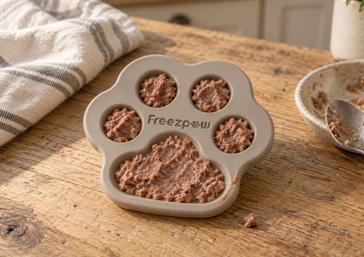 Freezpaw filled with wet food mousse