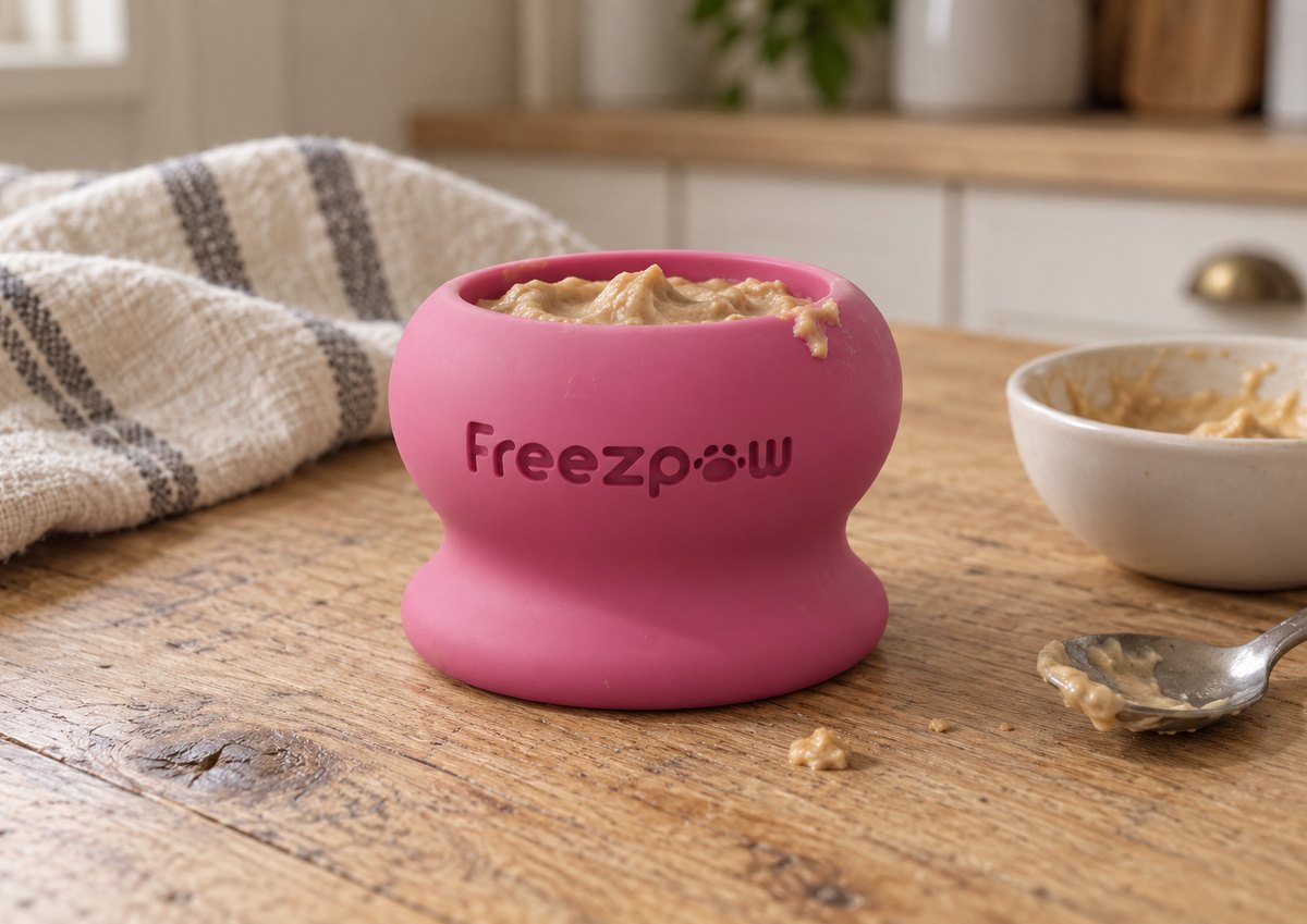 FreezPounce filled with lickable treat