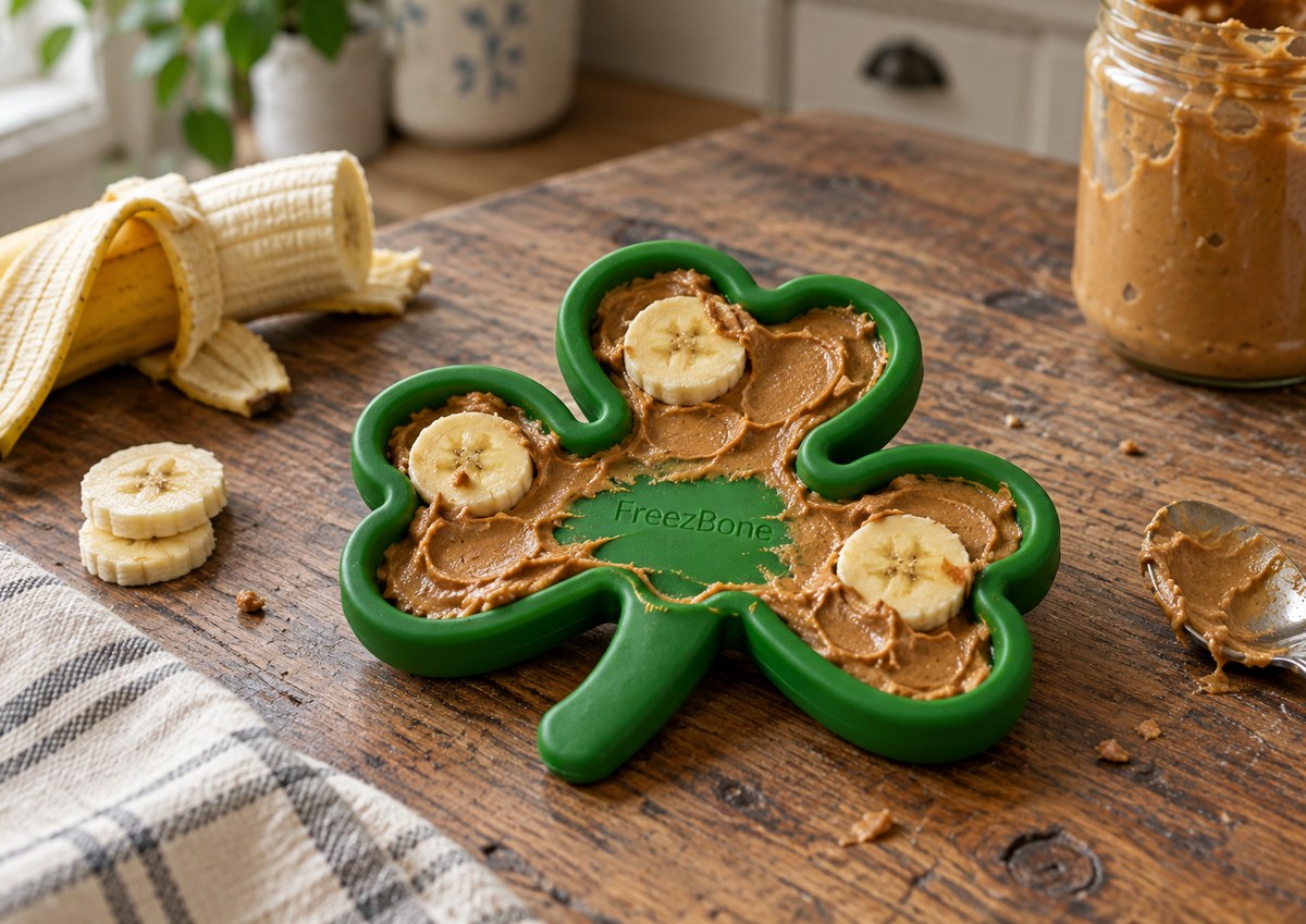 FreezShamrock filled with peanut butter + banana