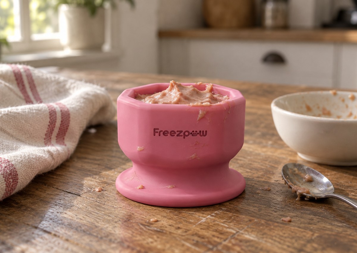 FreezSip filled with lickable treat