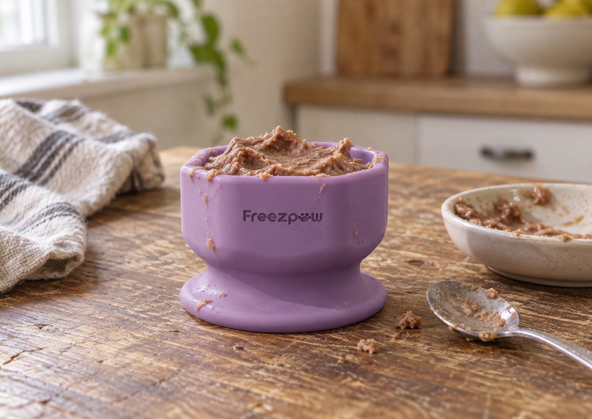 FreezSip filled with wet food mousse