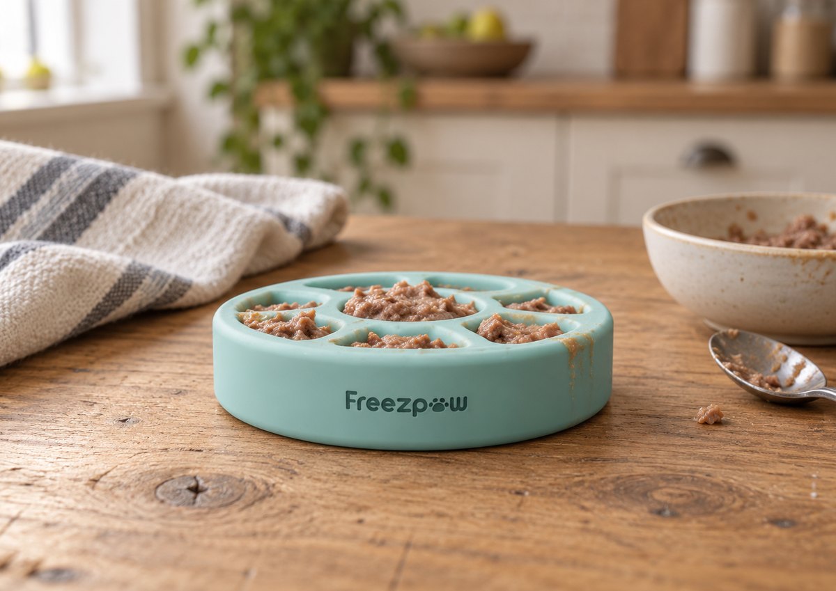 FreezSpin  filled with wet food mousse