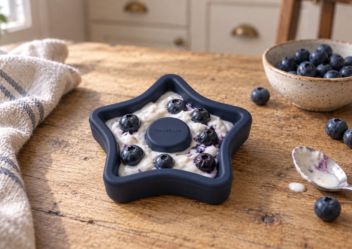 FreezStar  filled with yogurt + blueberries