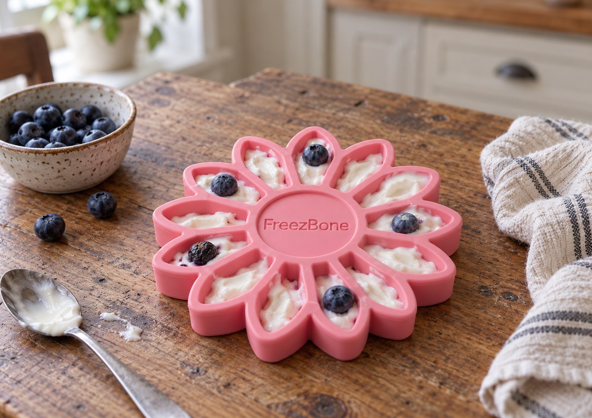 FreezSunflower filled with yogurt + blueberries