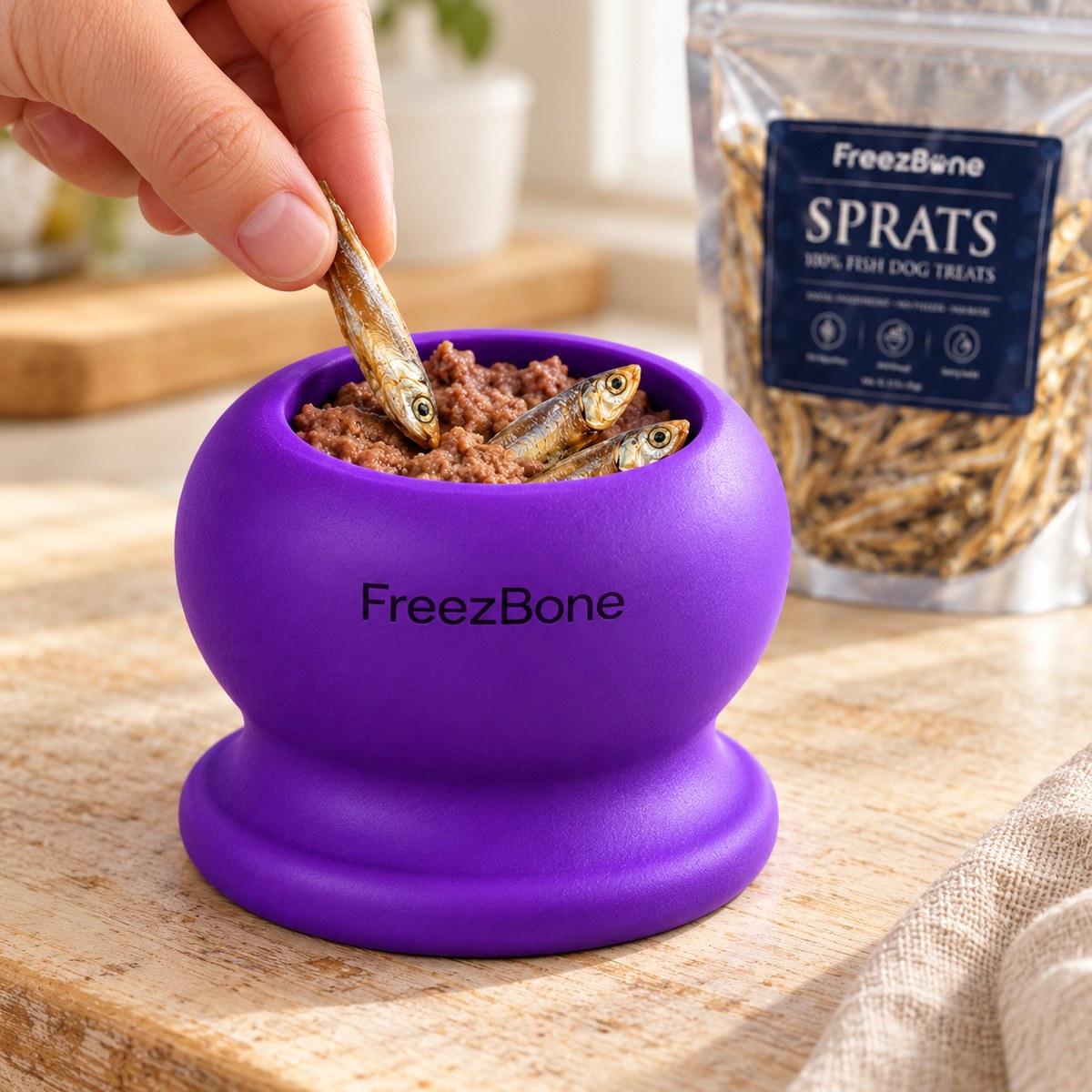Filling a Sprats Treats with a soft treat