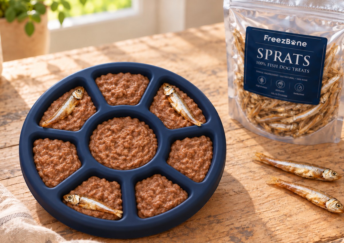 Sprats Treats in a FreezWheel