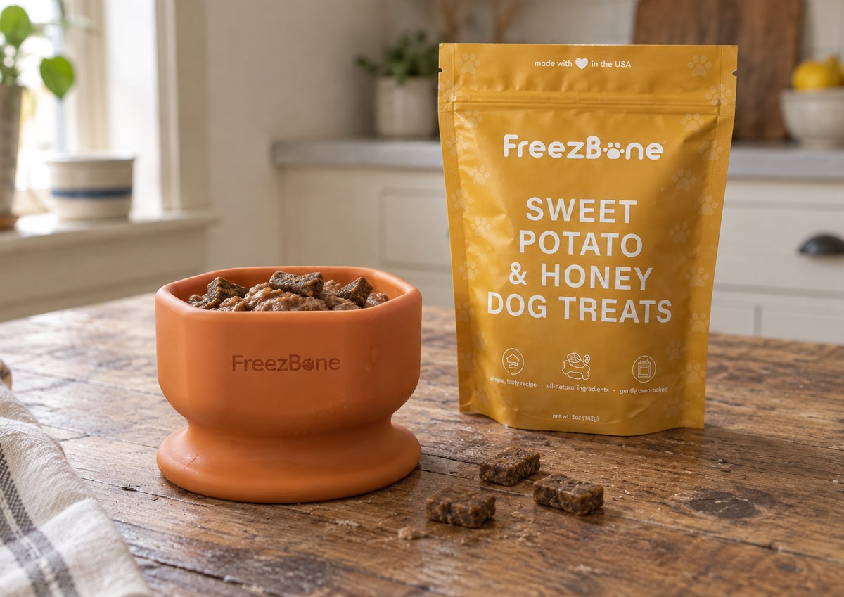 Sweet Potato & Honey Dog Treats in a FreezCup