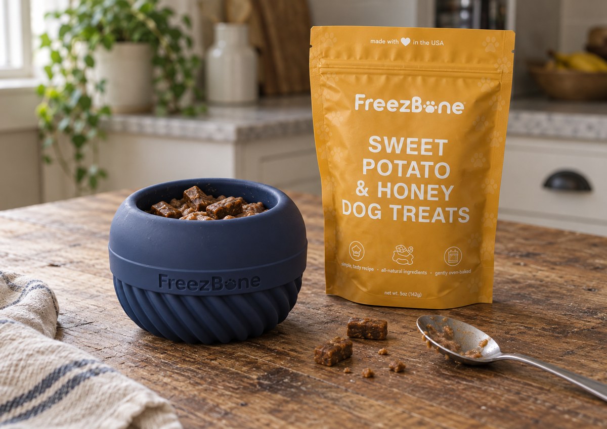 Sweet Potato & Honey Dog Treats in a FreezJumbo™